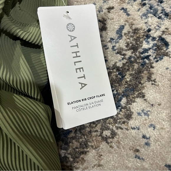 NWT Athleta Green Elation Rib Crop Flare Pants Size Small - Picture 5 of 10